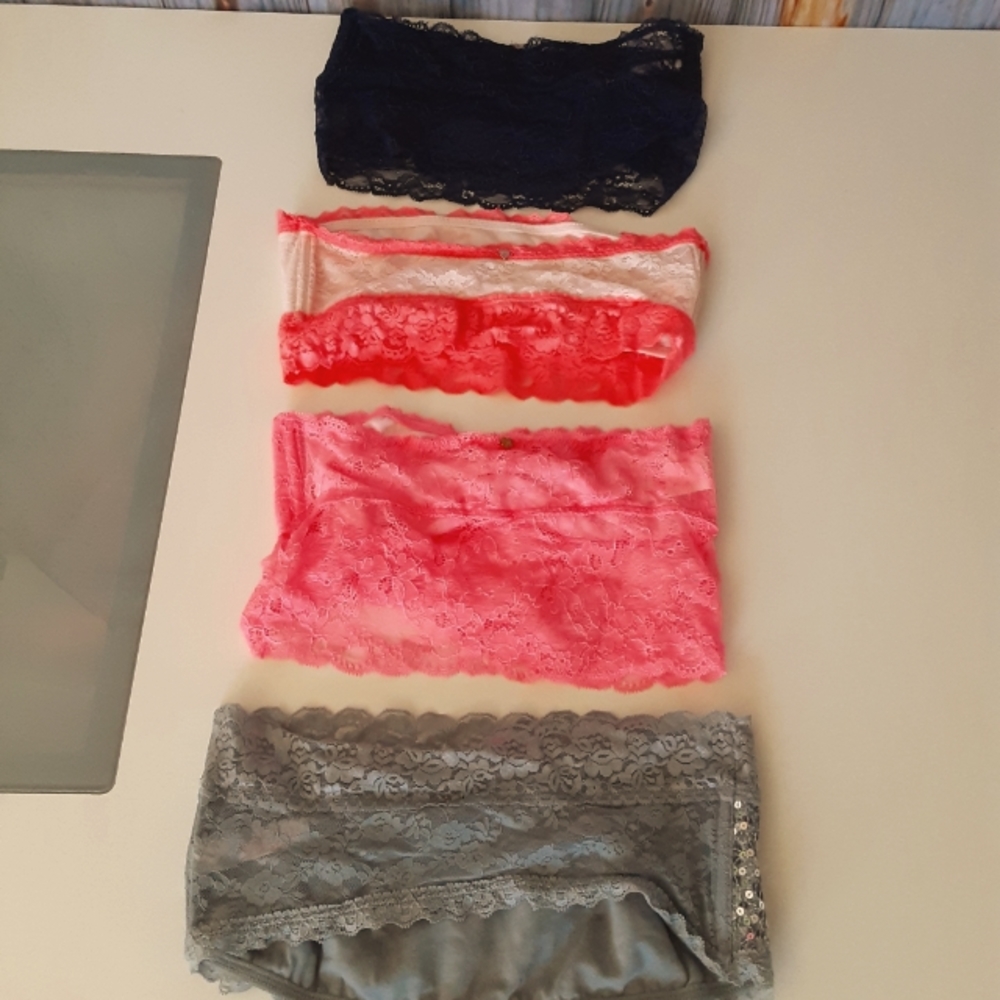 PINK VICTORIA'S SECRET Lace Bandeau Size S/P Lot of 4